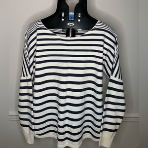 French Connection Blue/white stripe - large sweater